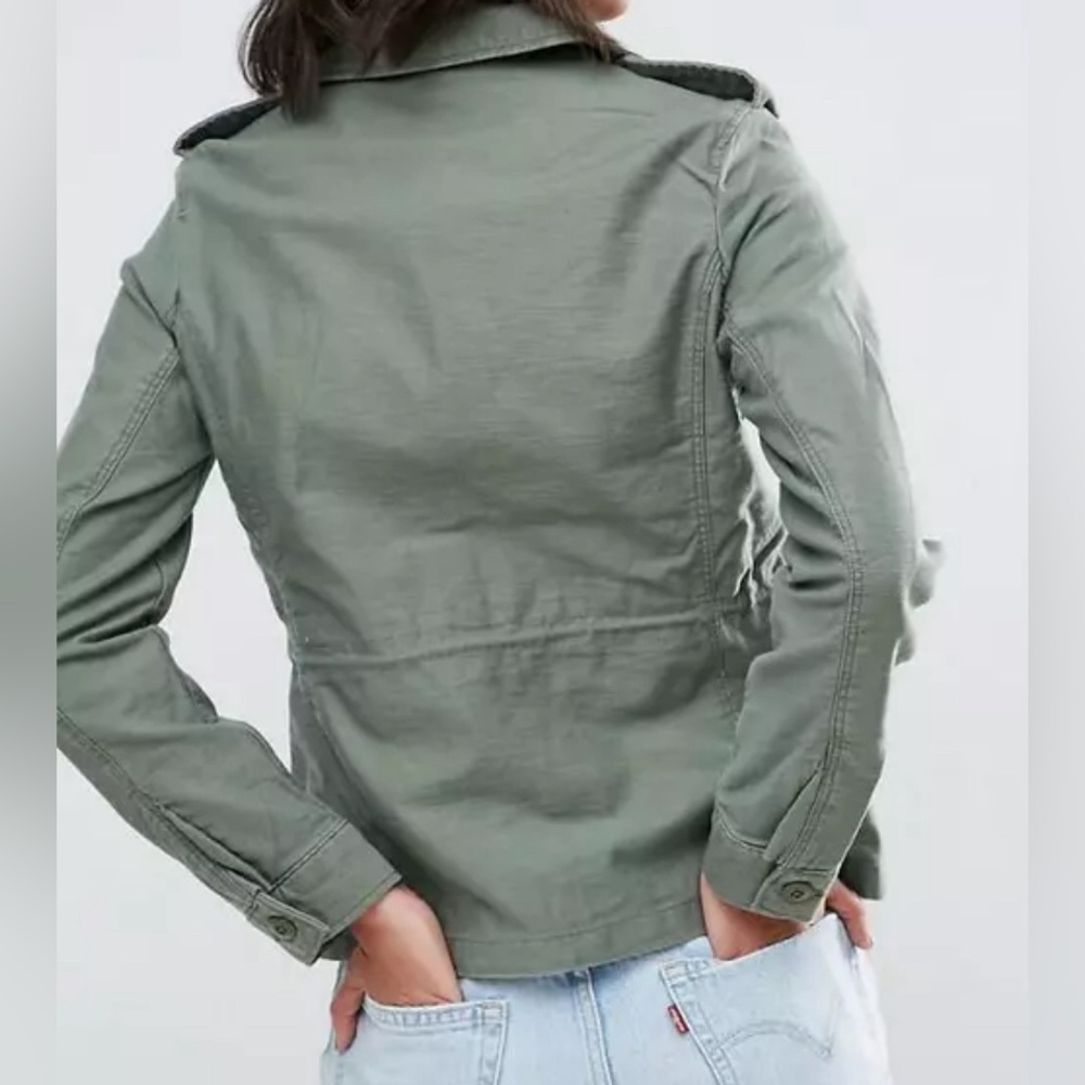 Levi’s utility field cargo military army green cotton jacket large - Picture 2 of 16